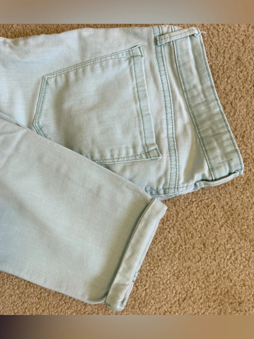 Jessica Simpson Rolled Crop Skinny Women’s Light Mint Green jeans - 12/31 - Picture 6 of 6